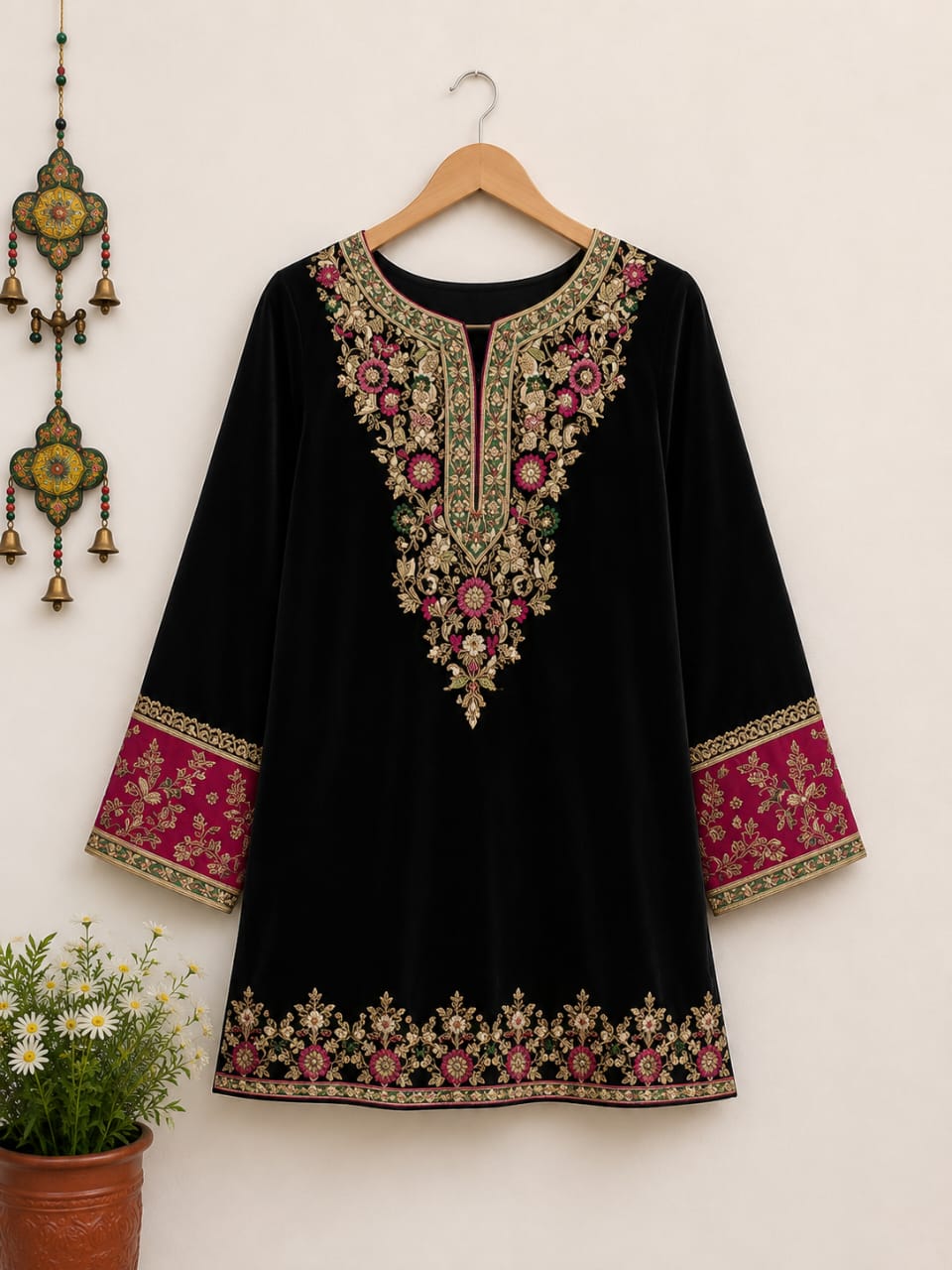 hand made dabka work embroidered suit/made to order