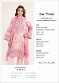 elegant pink embroidered lawn suit for women /soft voile dupatta7cotton trouser